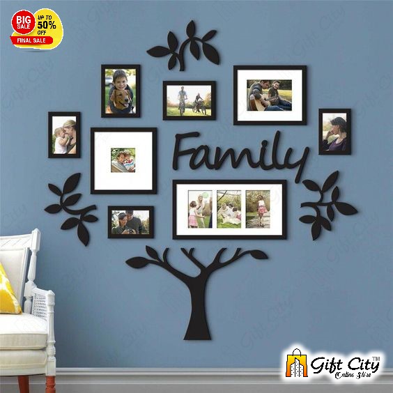 Family Tree With Photo Frame Modern Wall Art 