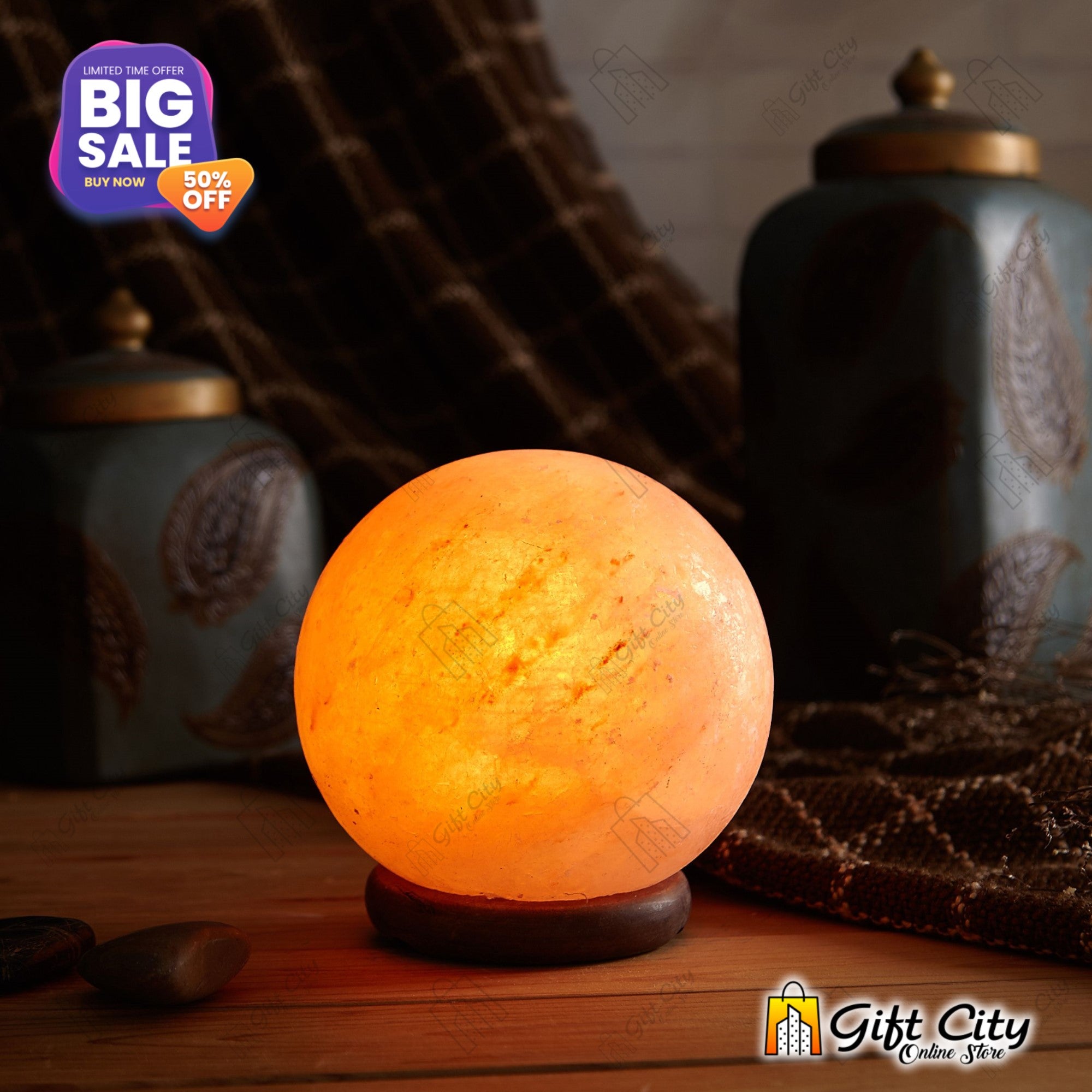 Sphere 7 Color Changing USB Himalayan Crafted Salt Lamp 