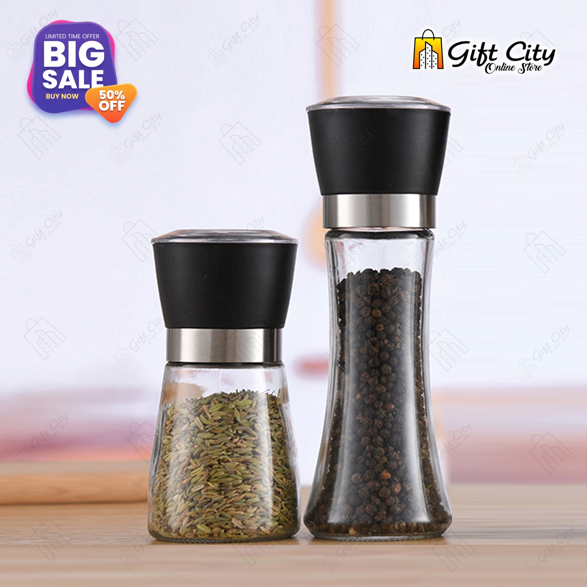 Stainless Steel Manual Salt & Pepper Grinder Shakers Spices Mill Crusher Kitchen Tools