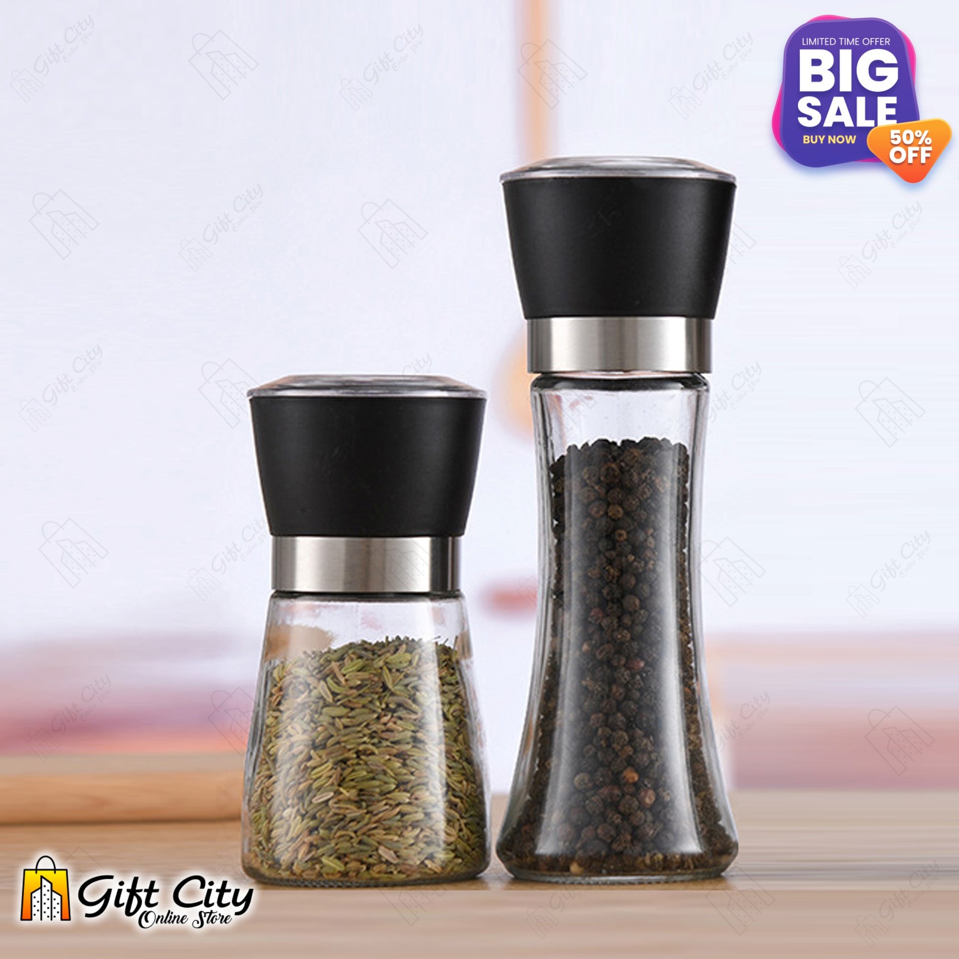 Stainless Steel Manual Salt & Pepper Grinder Shakers Spices Mill Crusher Kitchen Tools