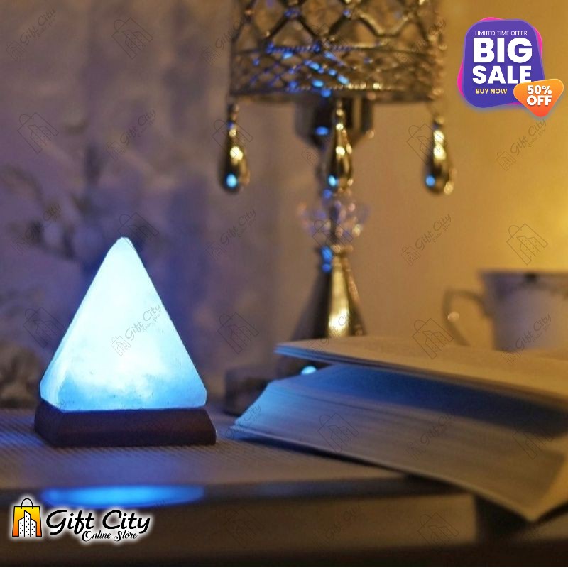 Pyramid 7 Color Changing USB Himalayan Crafted Salt Lamp