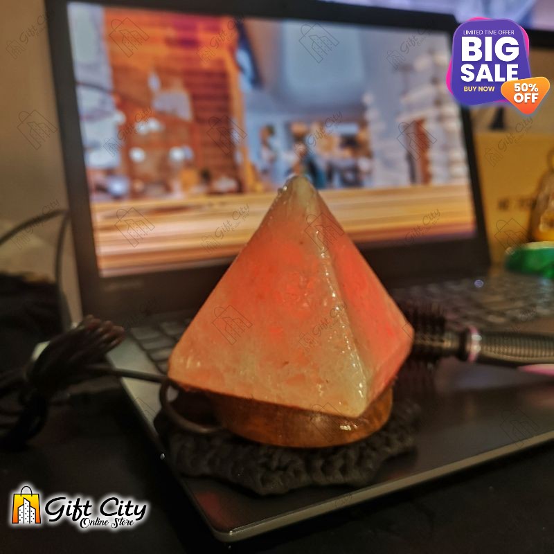 Pyramid 7 Color Changing USB Himalayan Crafted Salt Lamp