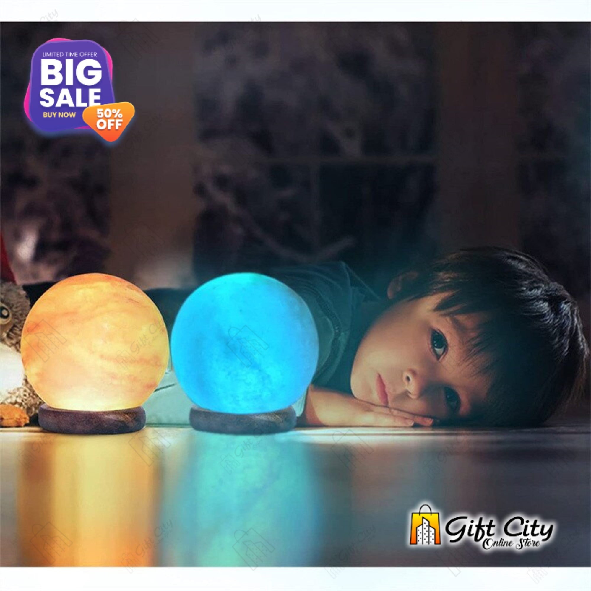 Sphere 7 Color Changing USB Himalayan Crafted Salt Lamp 