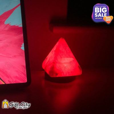 Pyramid 7 Color Changing USB Himalayan Crafted Salt Lamp