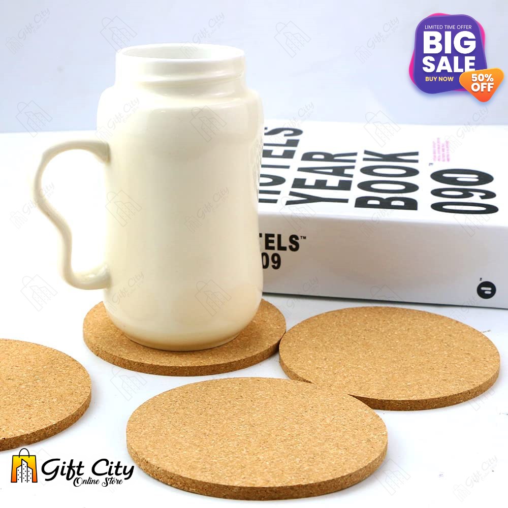 Kitchen Item Round Plain Cork Tea Coaster Heat Insulation Non-Slip Tableware