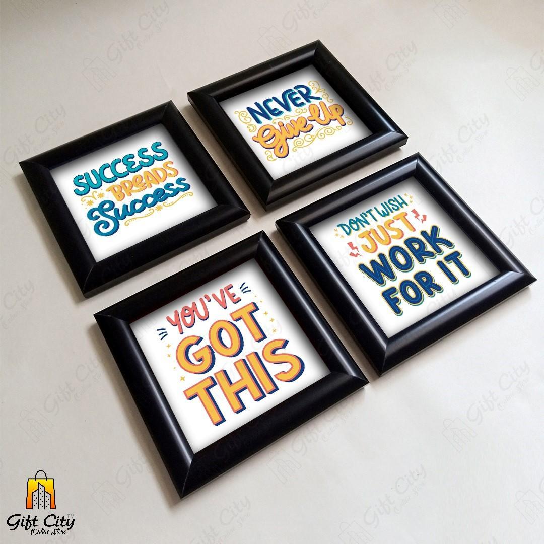 Set of 4 Inspiration Quote , Glass Frames