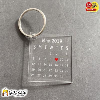 DIY Personalized Gift Customizable Calendar Keychain Acrylic