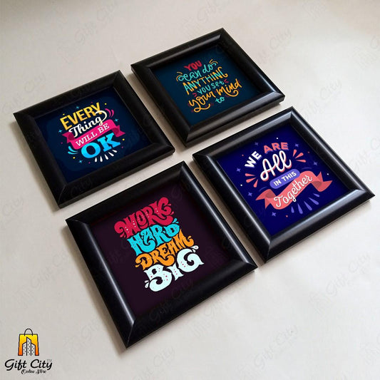 Motivational Quote Frames Set, Wall Art Hangings Glass Frames