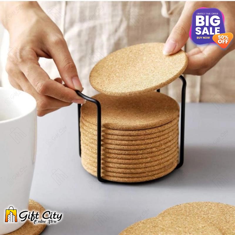 Kitchen Item Round Plain Cork Tea Coaster Heat Insulation Non-Slip Tableware