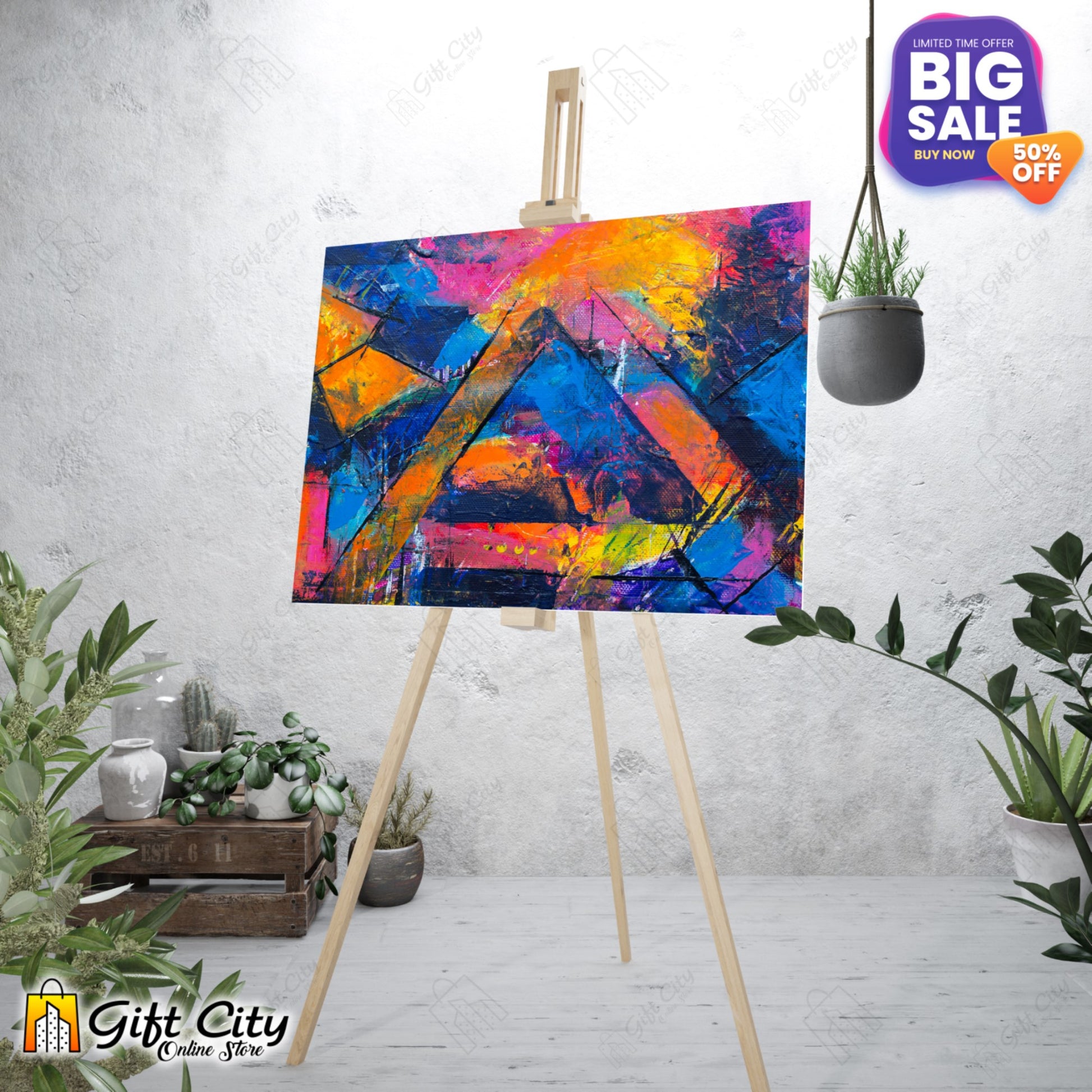 Abstract Doodle Art Canvas Painting