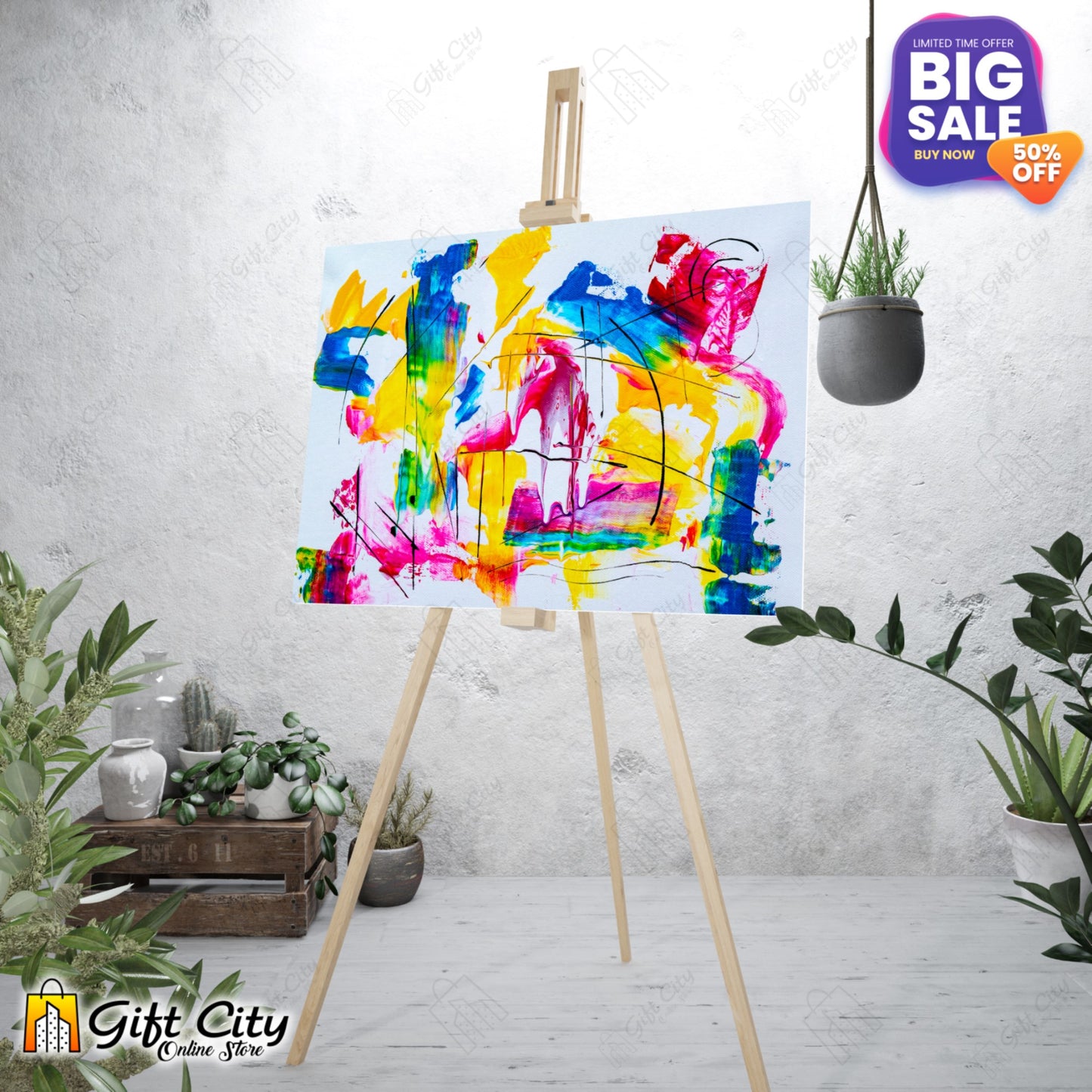 Art Therapy Abstract Canvas Painting