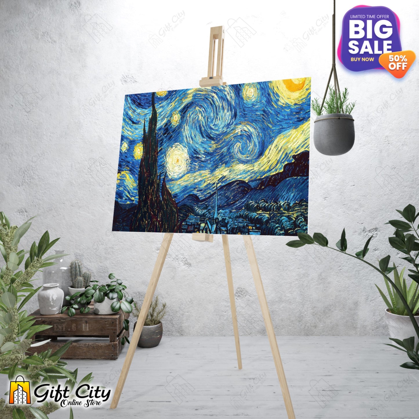 Starry Night Canvas Painting