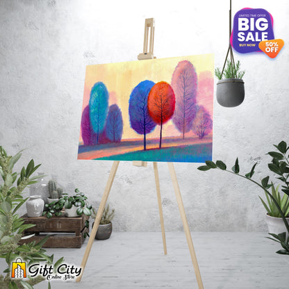 Colorful Autumn Forest Abstract Art Canvas Painting