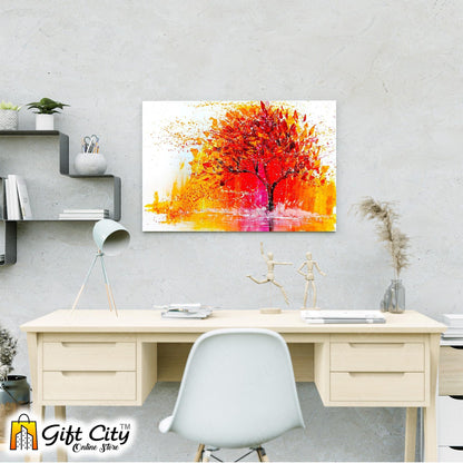 Winter Tree Abstract Art Canvas Painting Digital Art for Home Décor