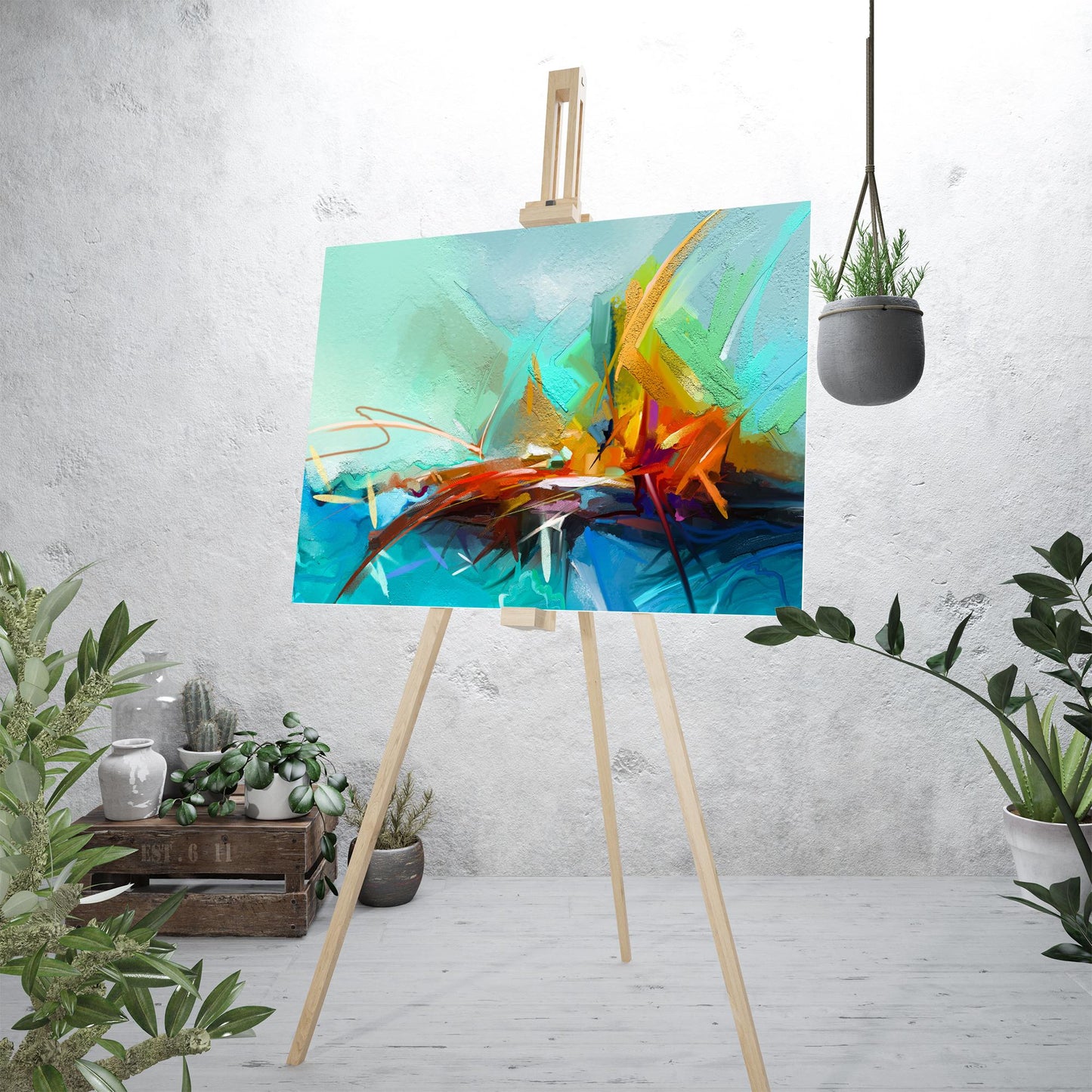 Sea Art Canvas Painting Abstract Digital Art for Home Decor