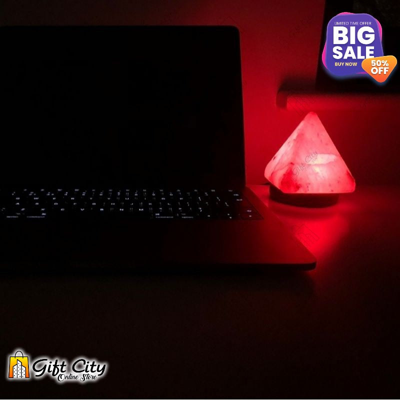 Pyramid 7 Color Changing USB Himalayan Crafted Salt Lamp