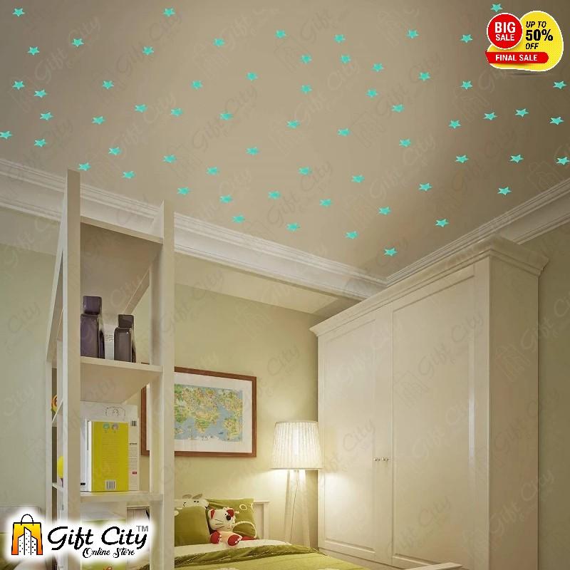 Luminous Fluorescent 3D Stars Glow In The Dark for Home Décor Wall Art 