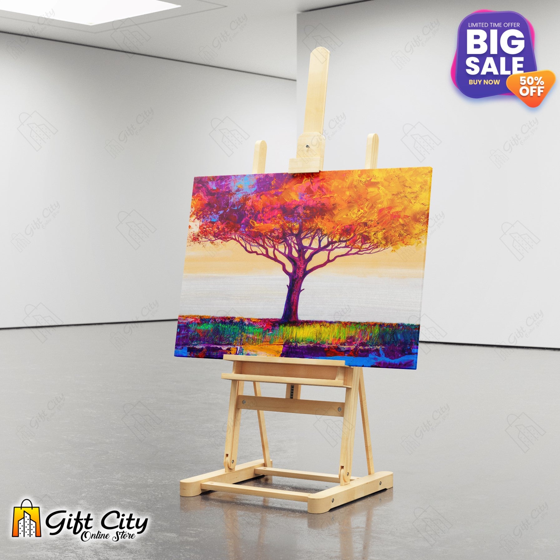 Colorful Tree Canvas Painting