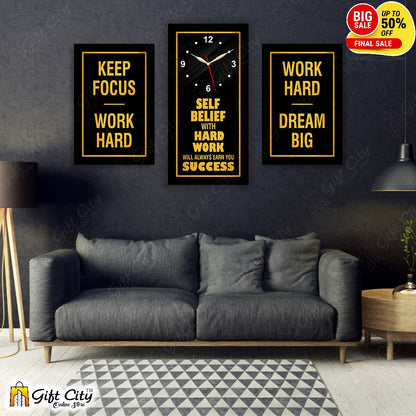 3 In 1 Motivational Quote Frame Wall Clock