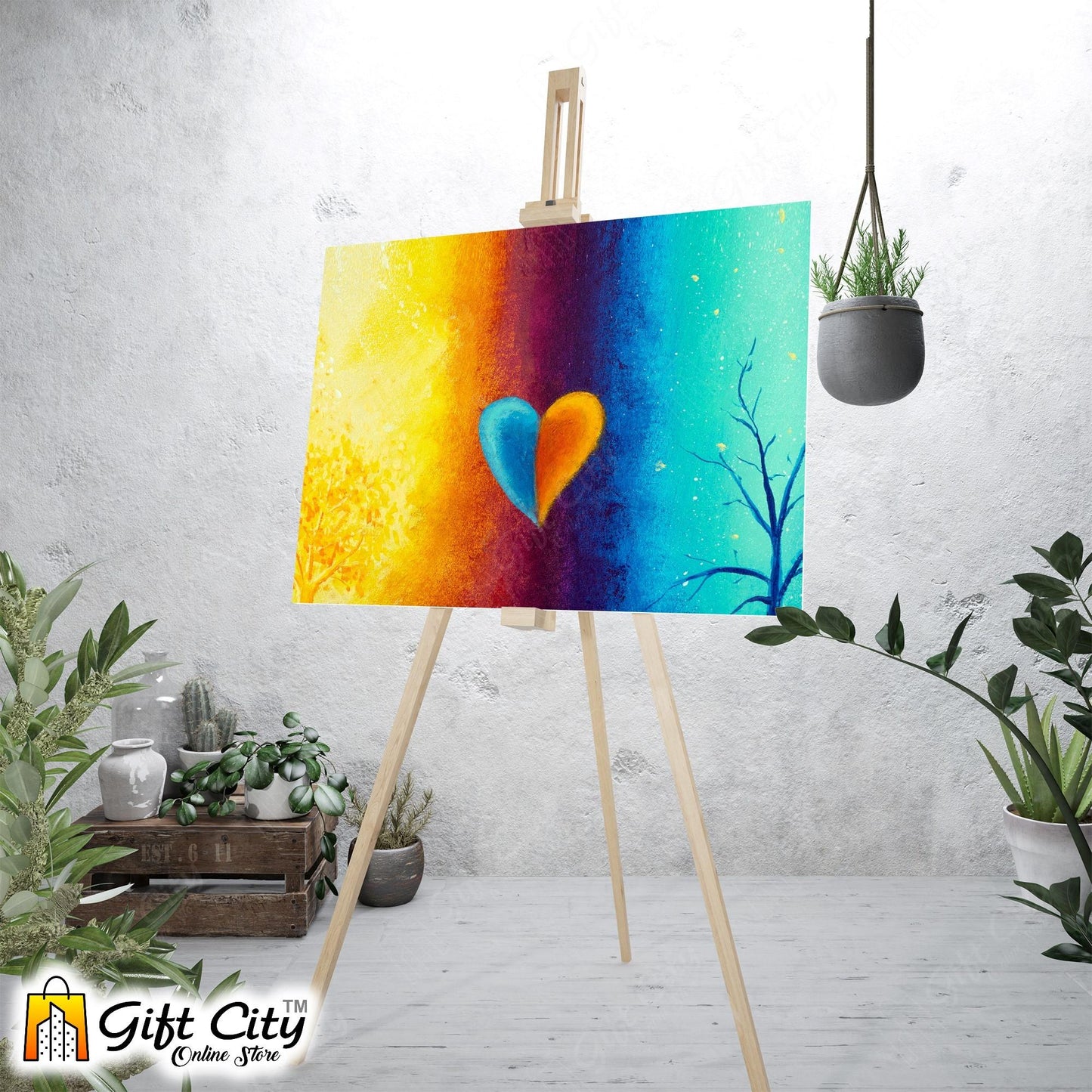 Heart Abstract Art Canvas Painting