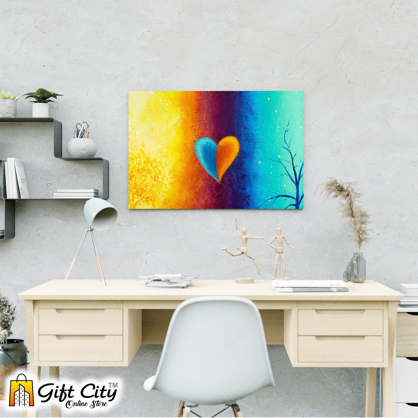 Heart Abstract Art Canvas Painting