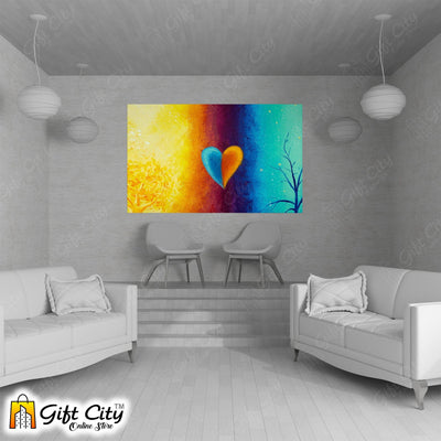 Colorful Heart Abstract Art Canvas Painting Digital Art for Home Décor - Gift City - Gift City Online Store