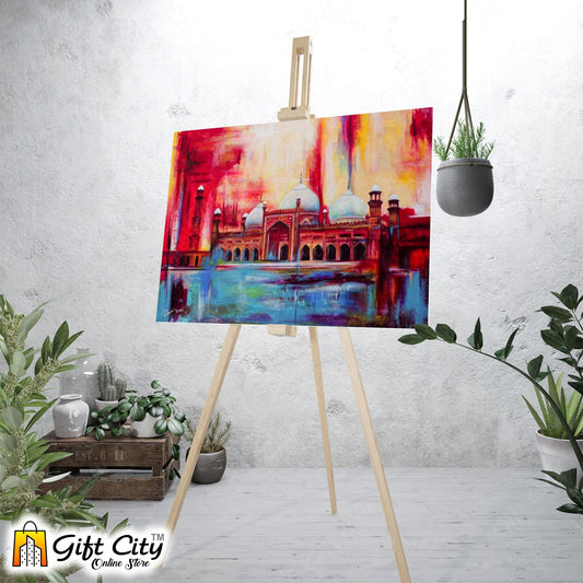 Side View Of Mosque Art Canvas Painting Digital Art 