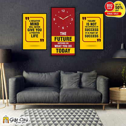 3 In 1 Motivational Quote Frame Wall Clock