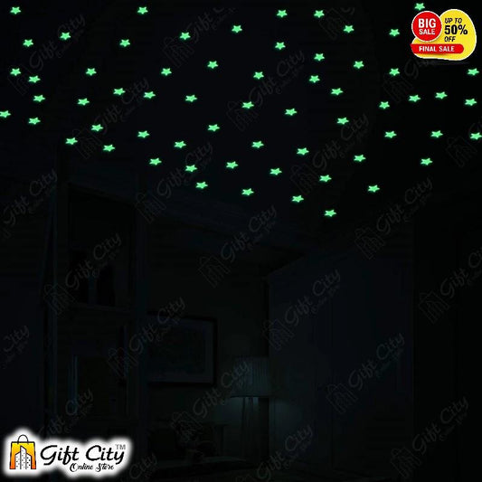 Luminous Fluorescent 3D Stars Glow In The Dark for Home Décor Wall Art 