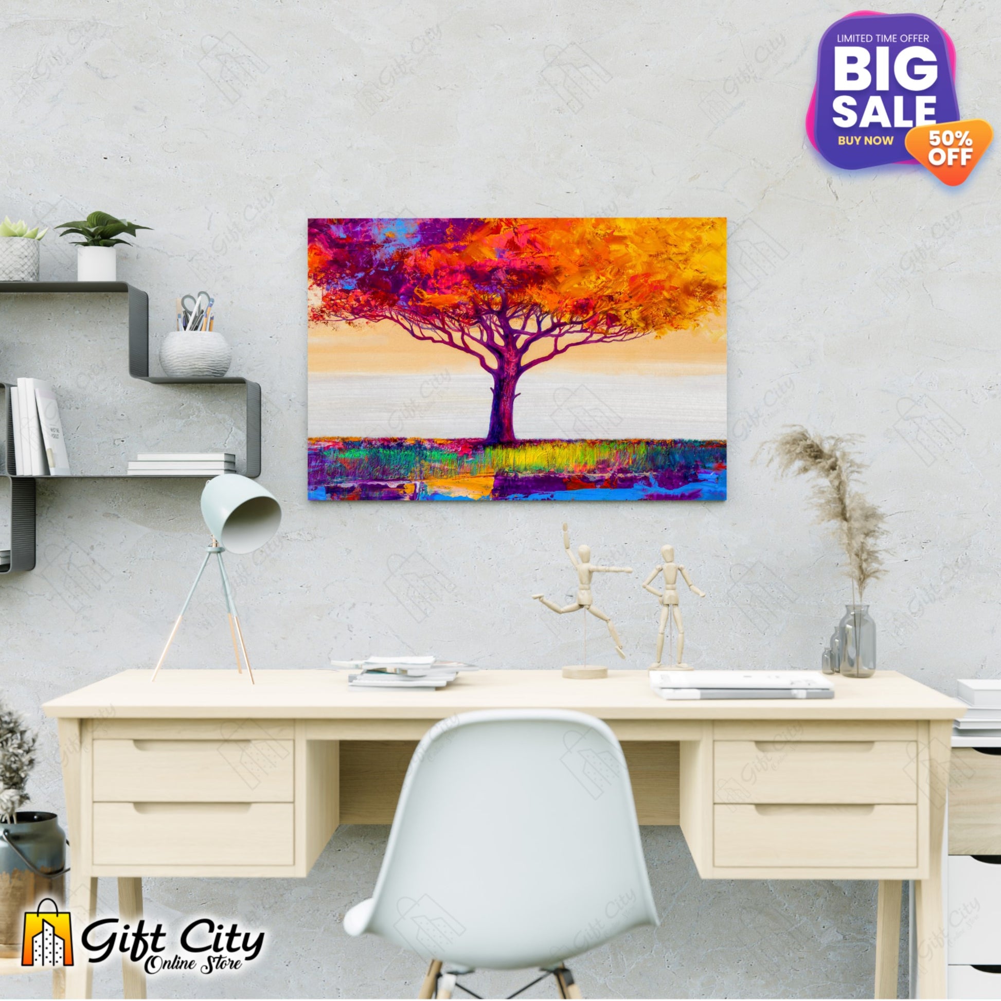 Colorful Tree Canvas Painting