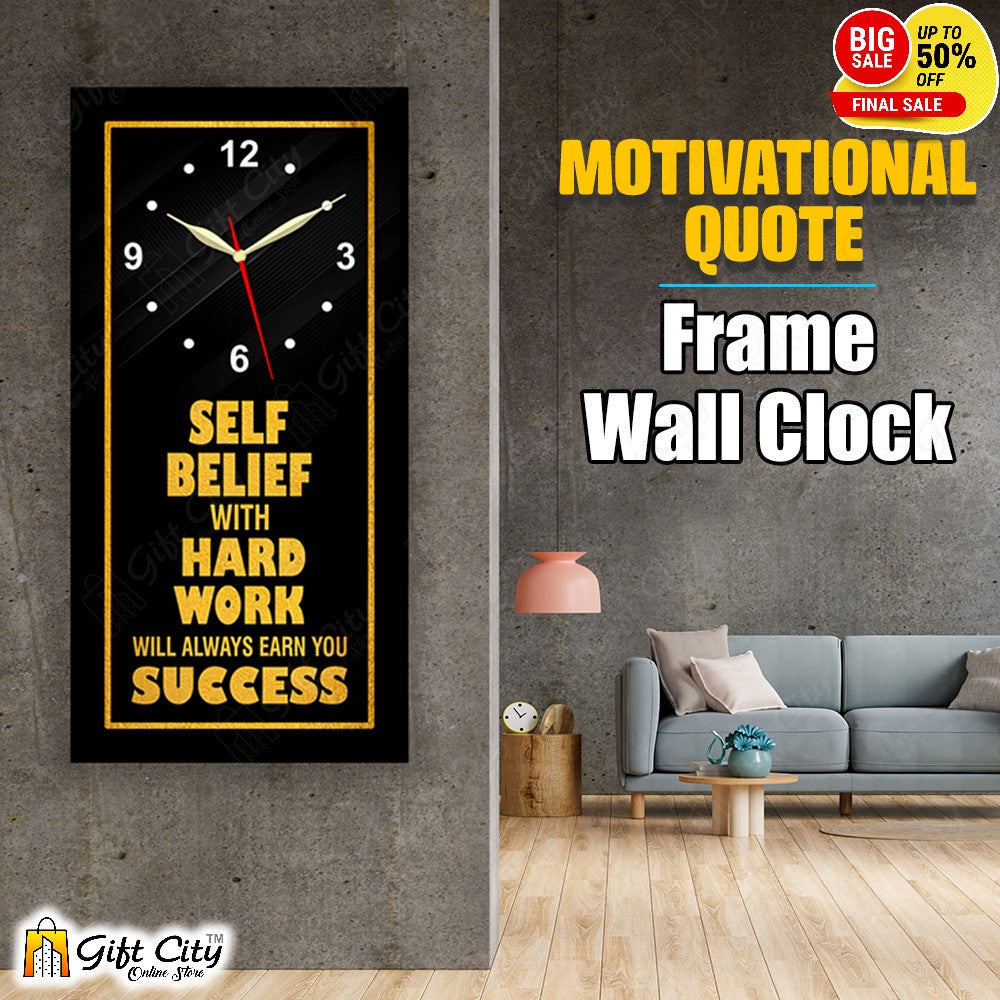 3 In 1 Motivational Quote Frame Wall Clock