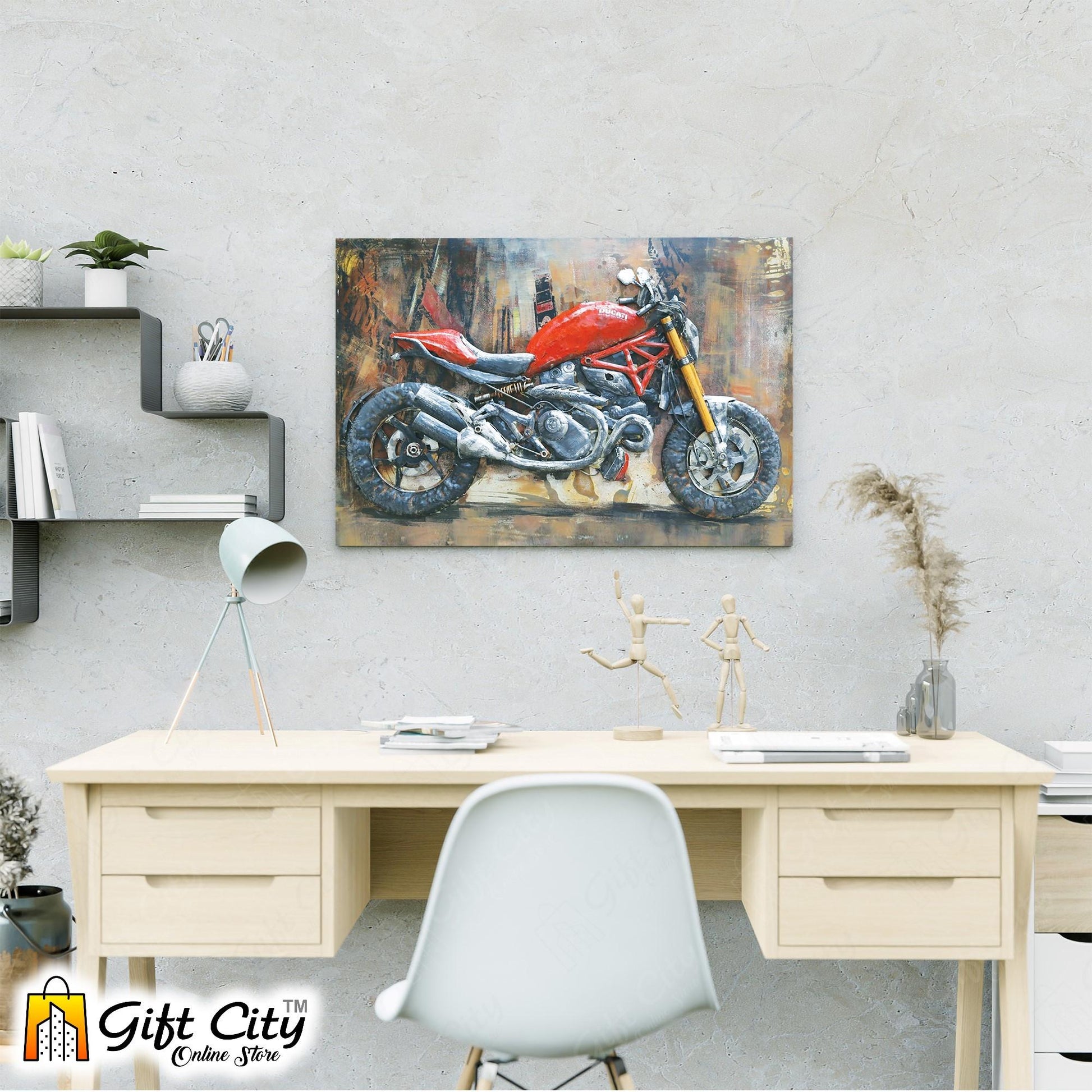 Ducati In City Art Canvas Painting Digital Art for Home Décor