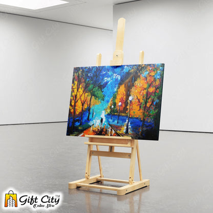 Couple Romantic Palette Knife Art Canvas Painting