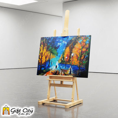 Couple Romantic Palette Knife Art Canvas Painting