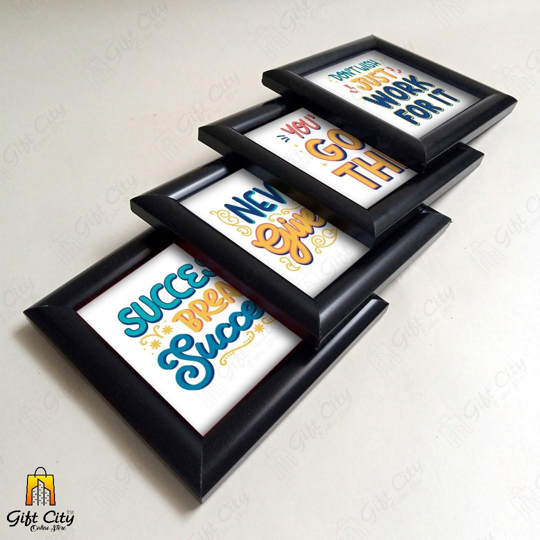 Set of 4 Inspiration Quote , Glass Frames