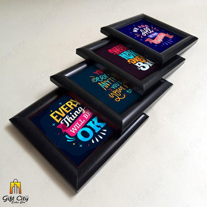 Motivational Quote Frames Set, Wall Art Hangings Glass Frames