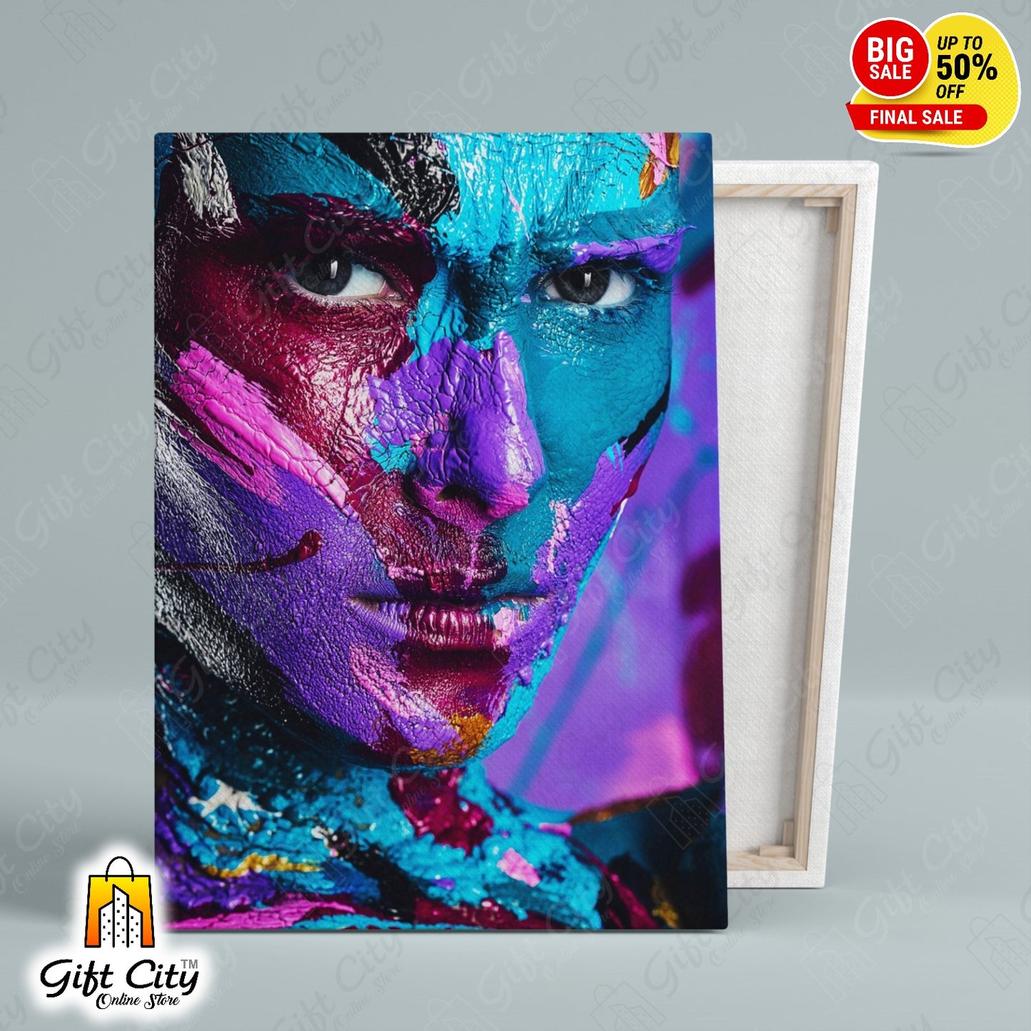 Man Face Digital Art Painting for Home Decor