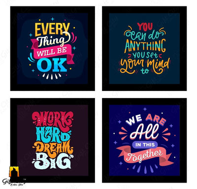 Motivational Quote Frames Set, Wall Art Hangings Glass Frames