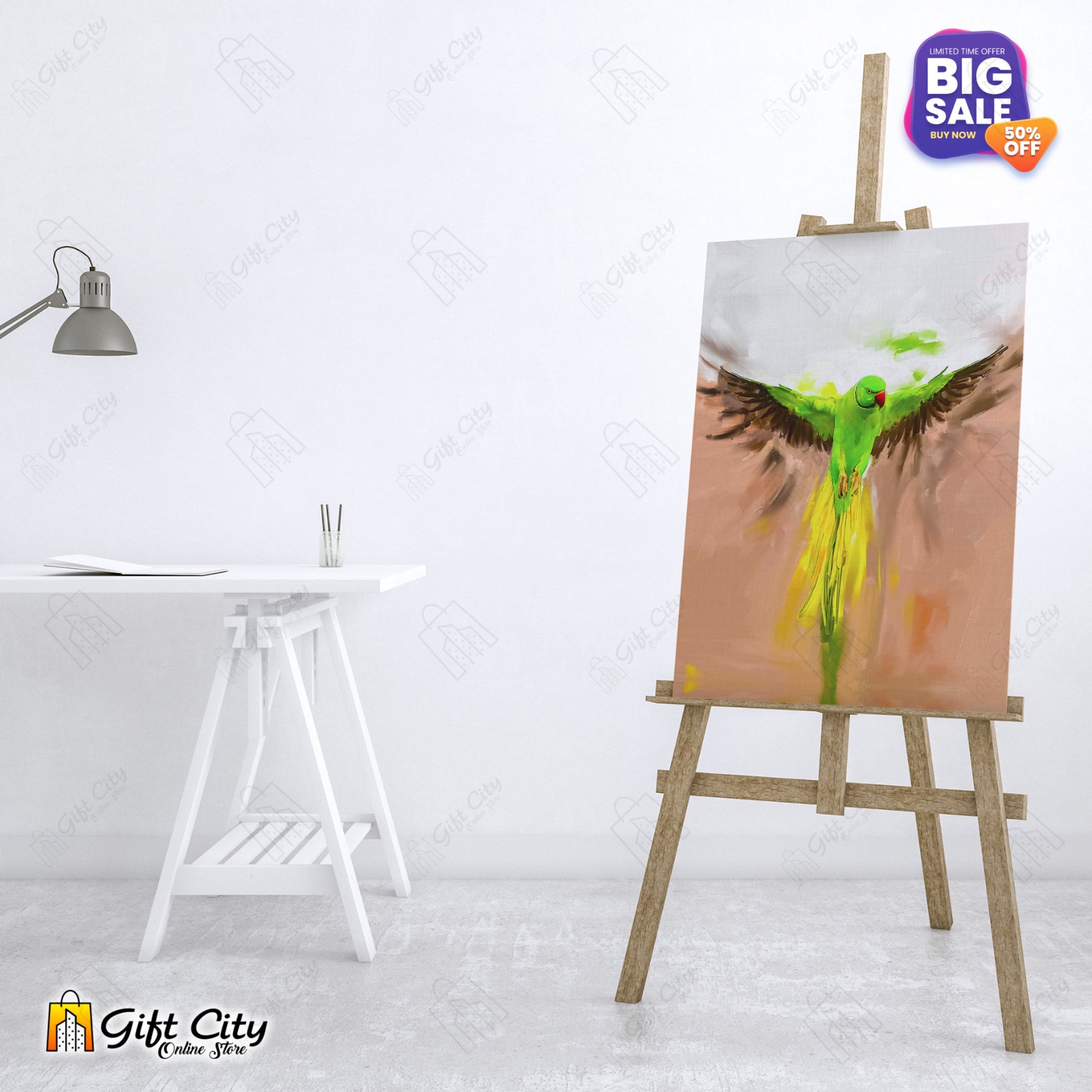 Flying Parrot Art Canvas Painting