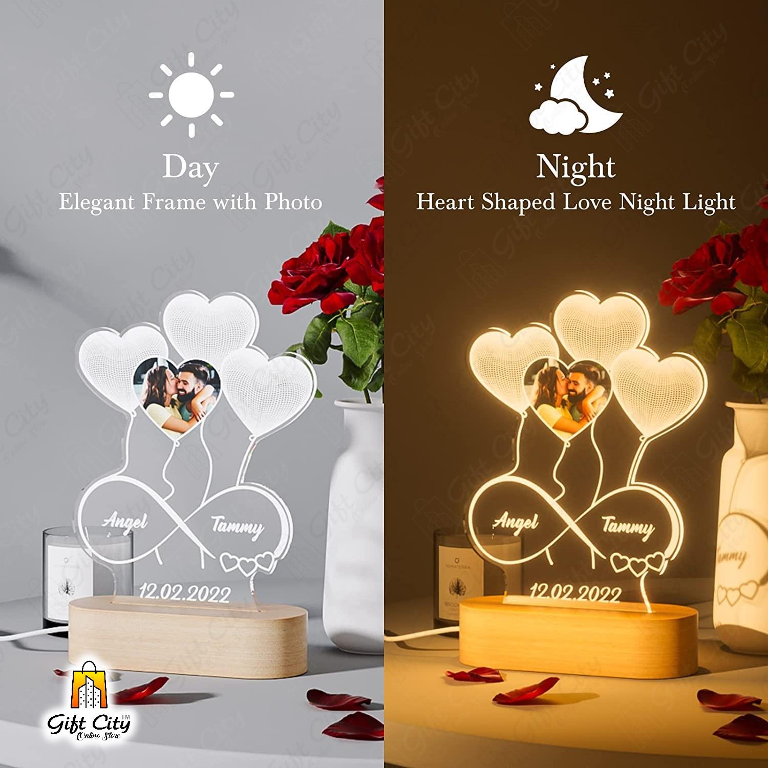 Customize Your Pcture And Names  On Acrylic Lamp, 3D Light Lamp