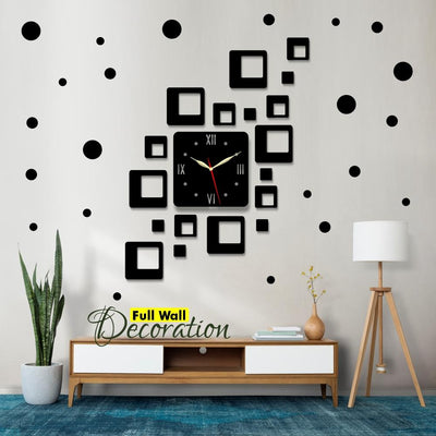 Lots of Square Wooden Wall Clock