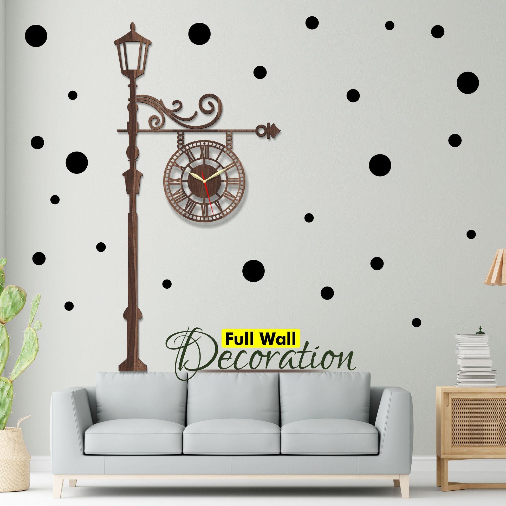 Big European Style Wooden Wall Clock 