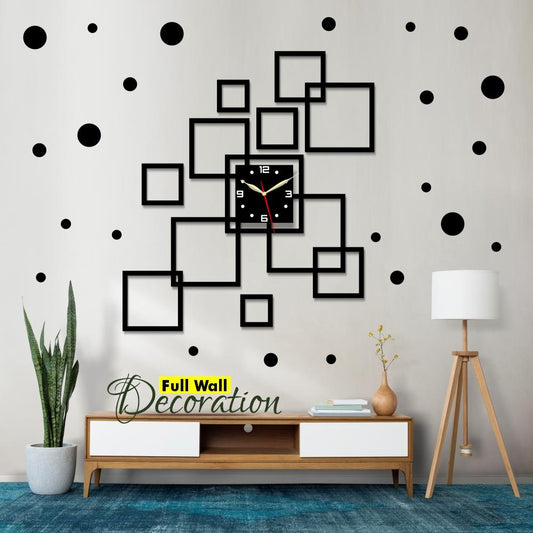 Squares Wooden Wall Clock /