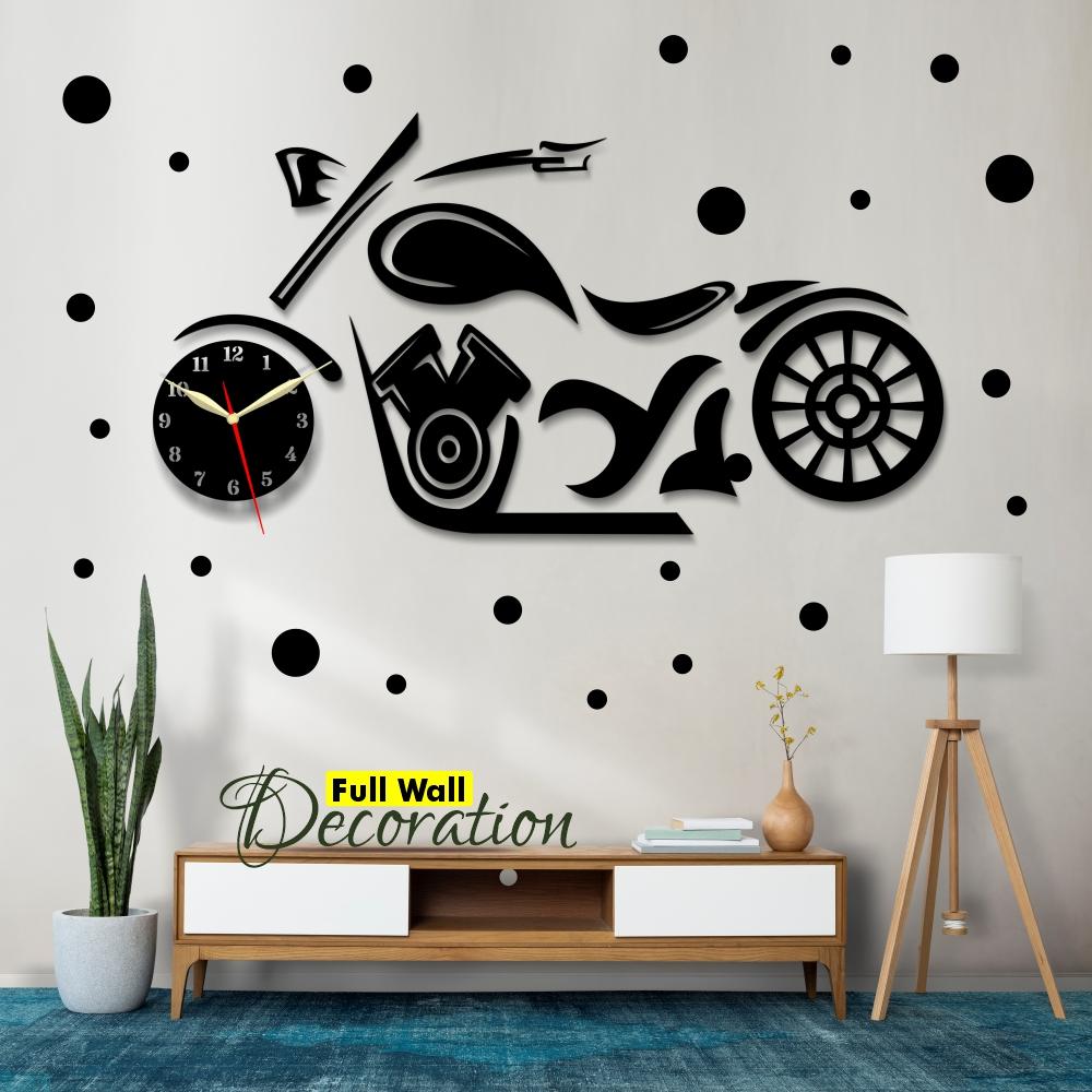 Modern Bike Wooden Wall Clock