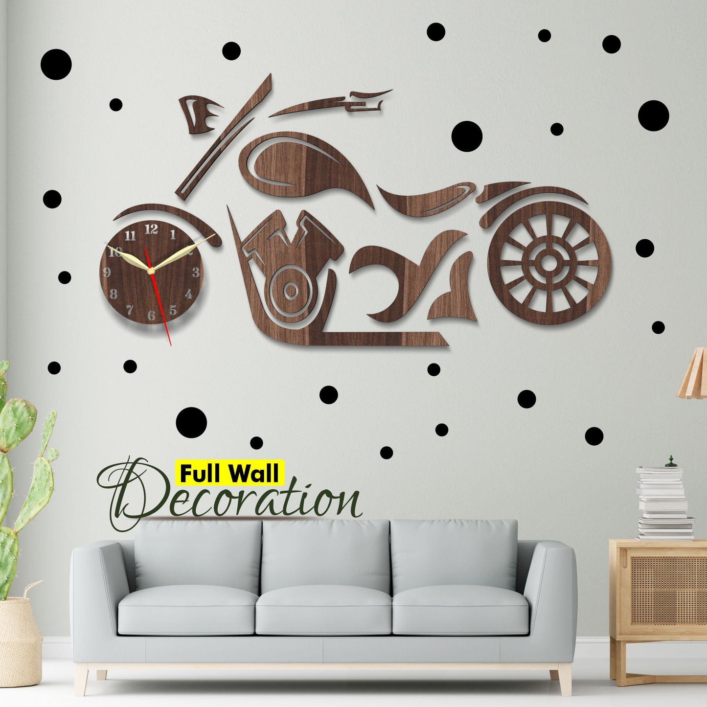 Modern Bike Wooden Wall Clock