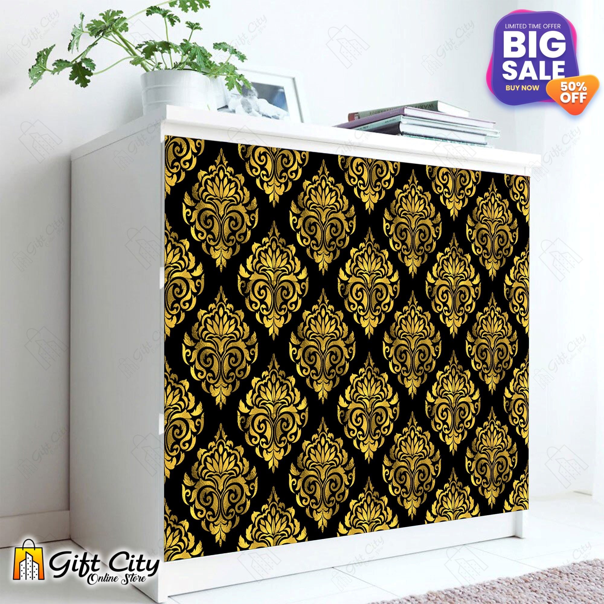  Golden Foil Self Adhesive Kitchen Tile Stickers