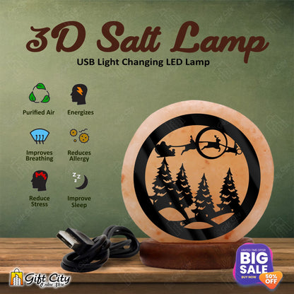 Famous 3D Laser Cut Acrylic Sheet 7 Color Changing Salt Lamp