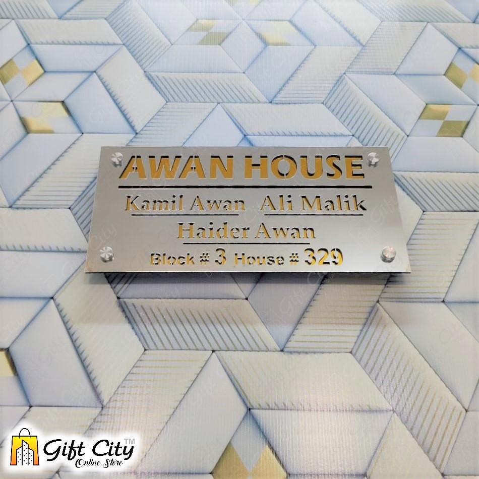 Customizable Acrylic House Name Plate for Home & Office 