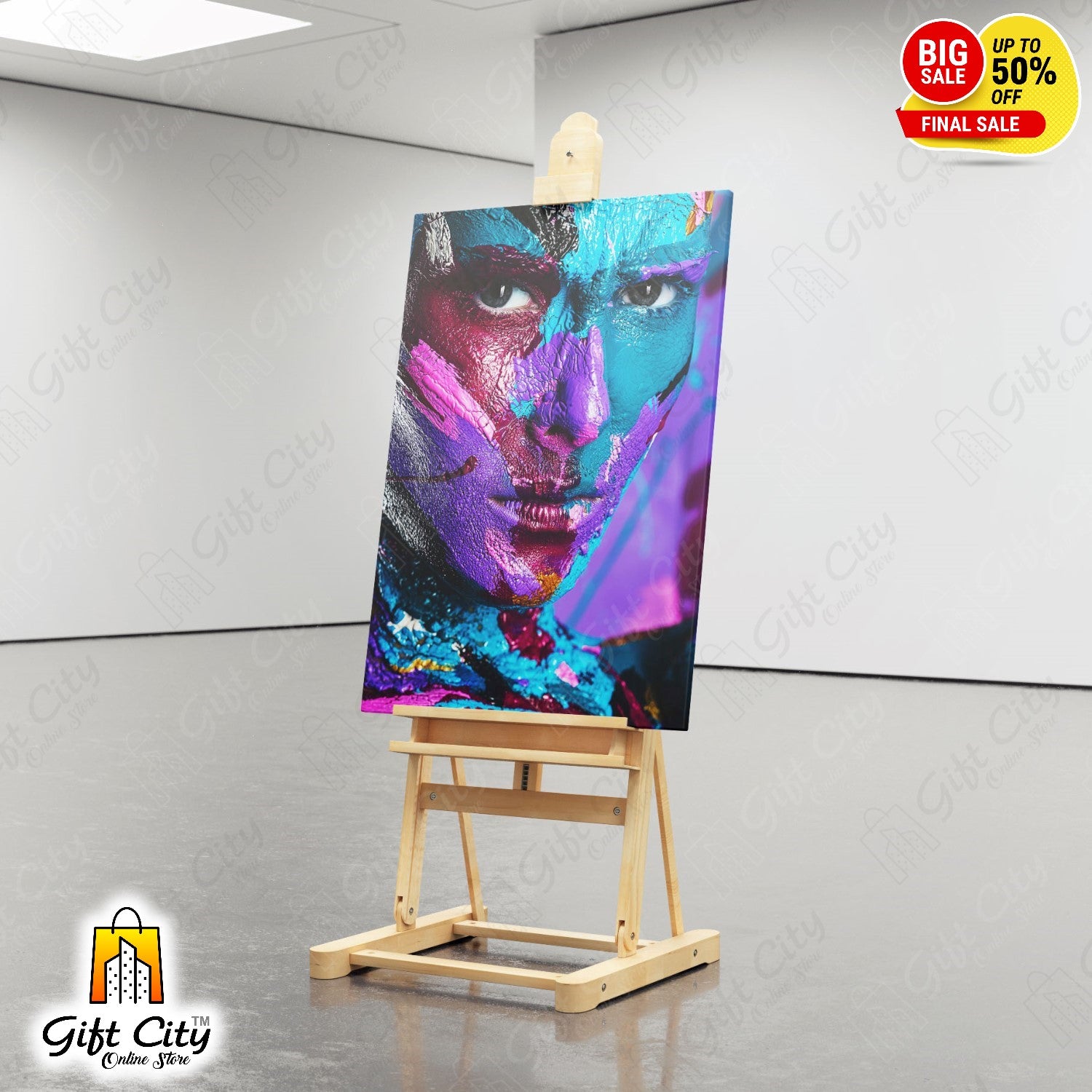 Man Face Digital Art Painting for Home Decor