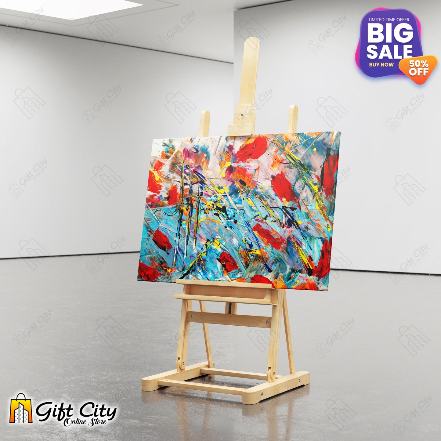 Multicolor Abstract Canvas Painting